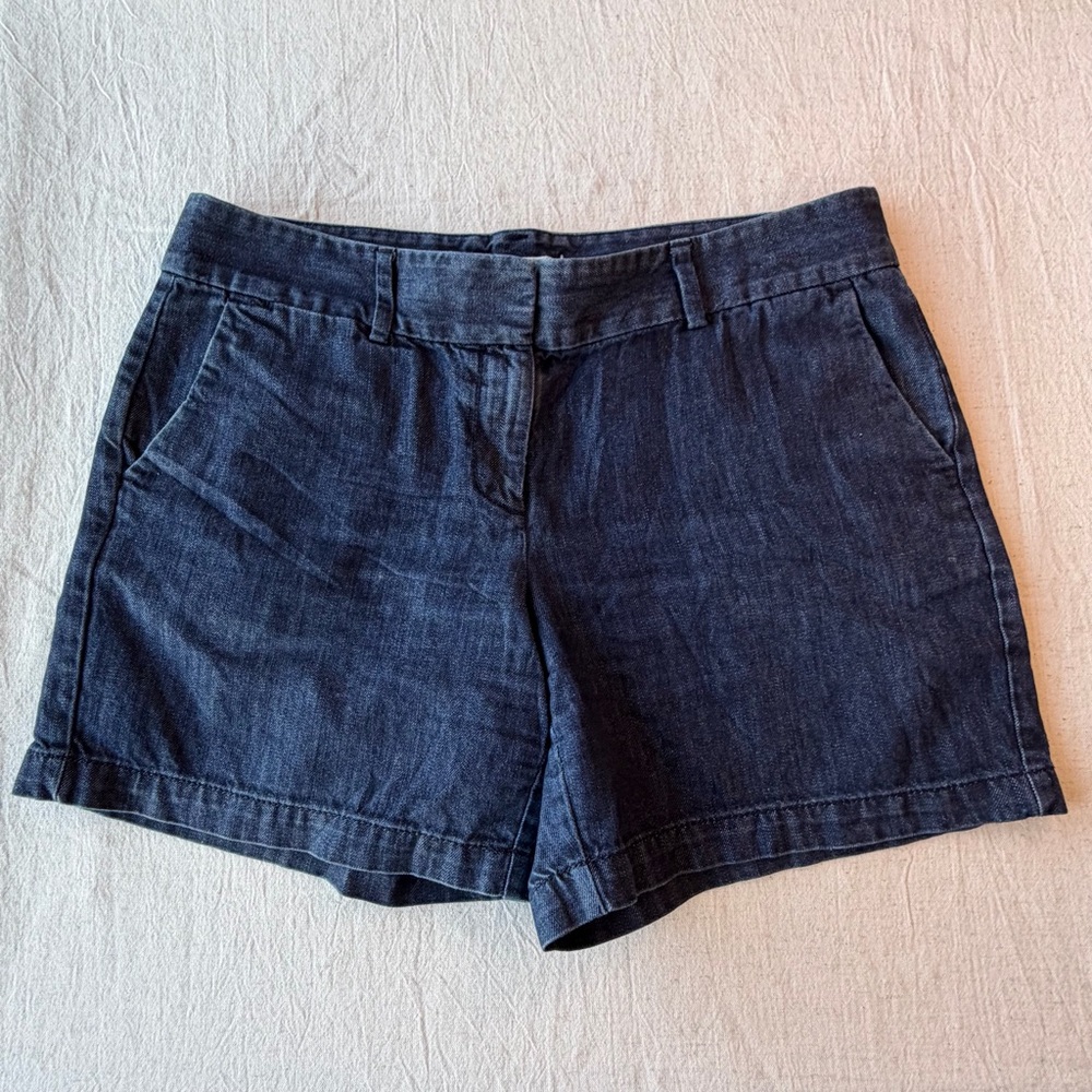 LOFT Ann Taylor-Dark Blue-Chambray Denim-Preppy-Chino Shorts-Women’s Size 6